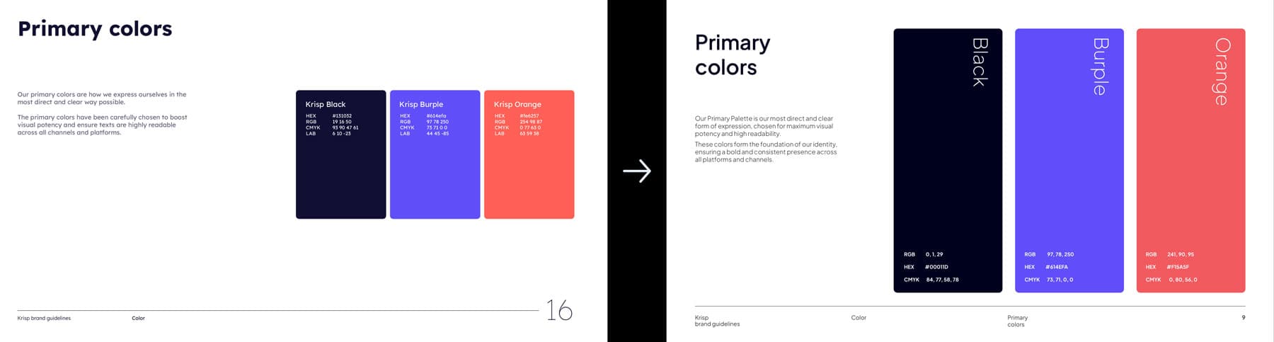 Krisp brand guidelines — color usage