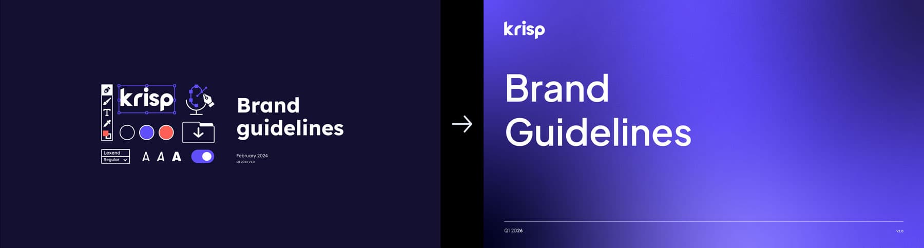 Krisp brand guidelines refresh — overview spread