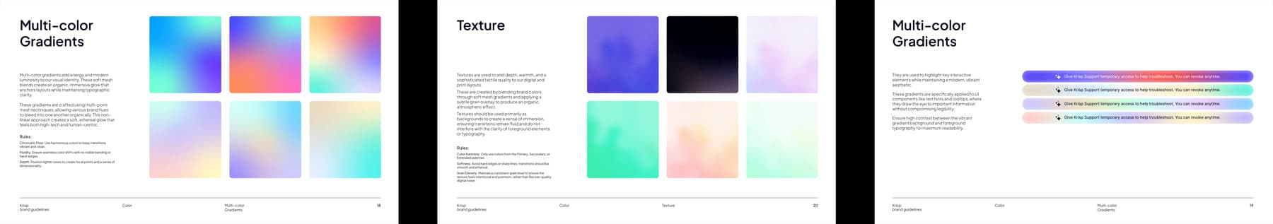 Krisp brand guidelines — gradient and treatment guidance